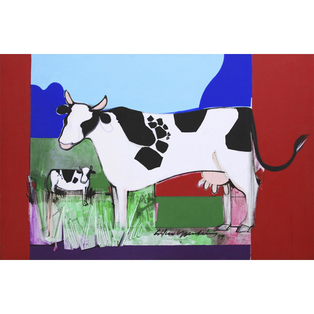 Silvio Oppenheim - Vacas. Acrílica sobre tela, 80x120 cm, 1994