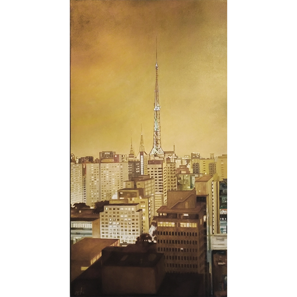 Carlos Eduardo Zornoff - Vista de São Paulo. Acrílica sobre tela, 150x80 cm, 2020