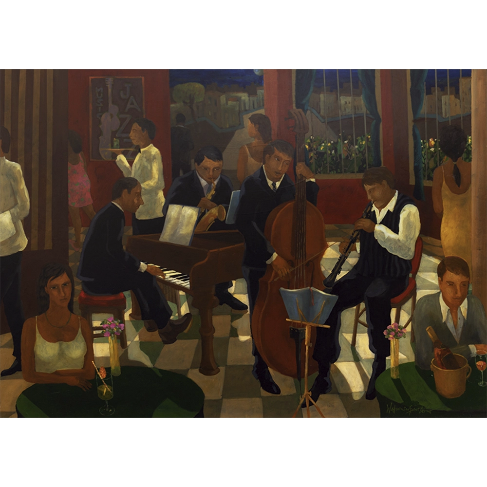 Waldomiro Sant'Anna - Músicos. Óleo sobre tela, 100x140 cm