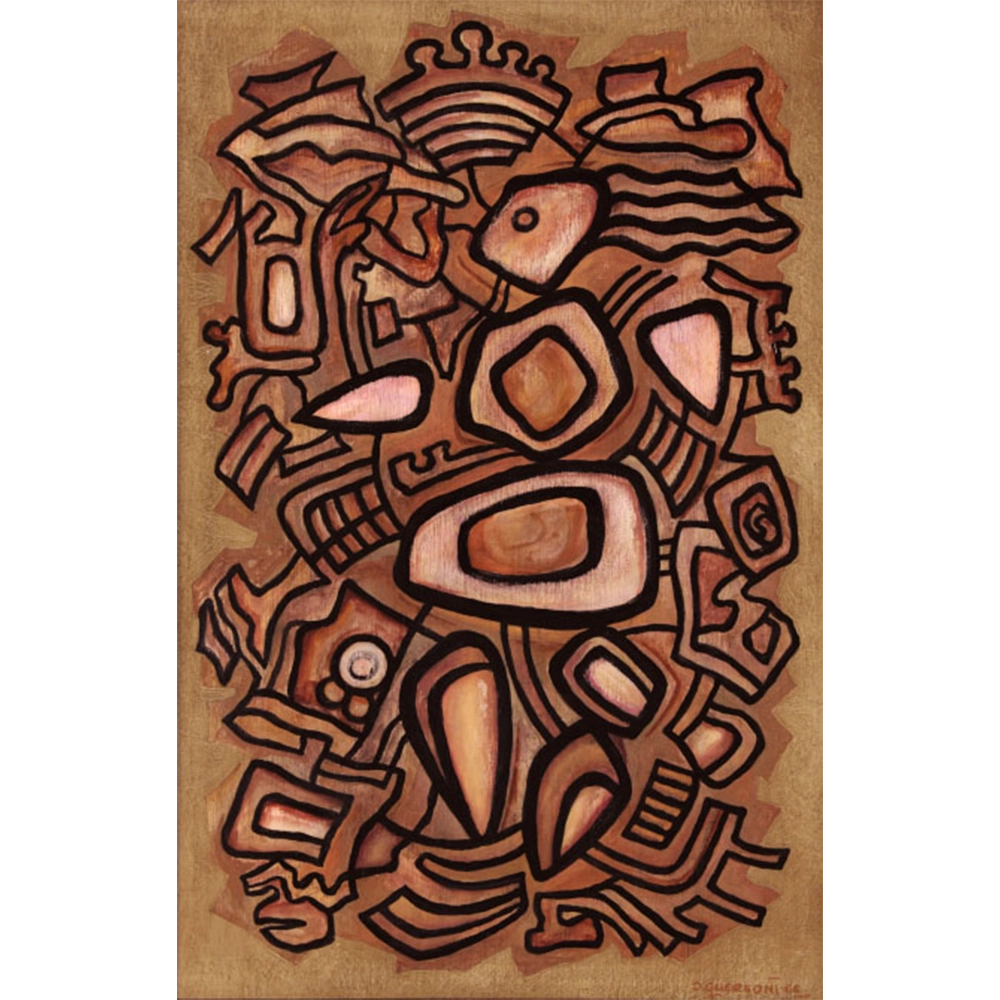 Odetto Guersoni - Subconsciente IV. Óleo sobre madeira, 60x42 cm, 1966