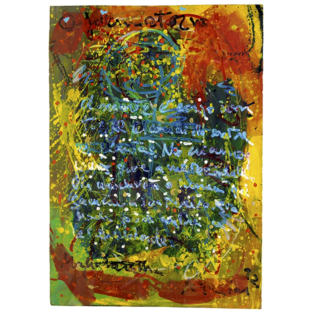 José Roberto Aguilar - Mahabharata. Técnica mista sobre papel, 100x70 cm, 1992