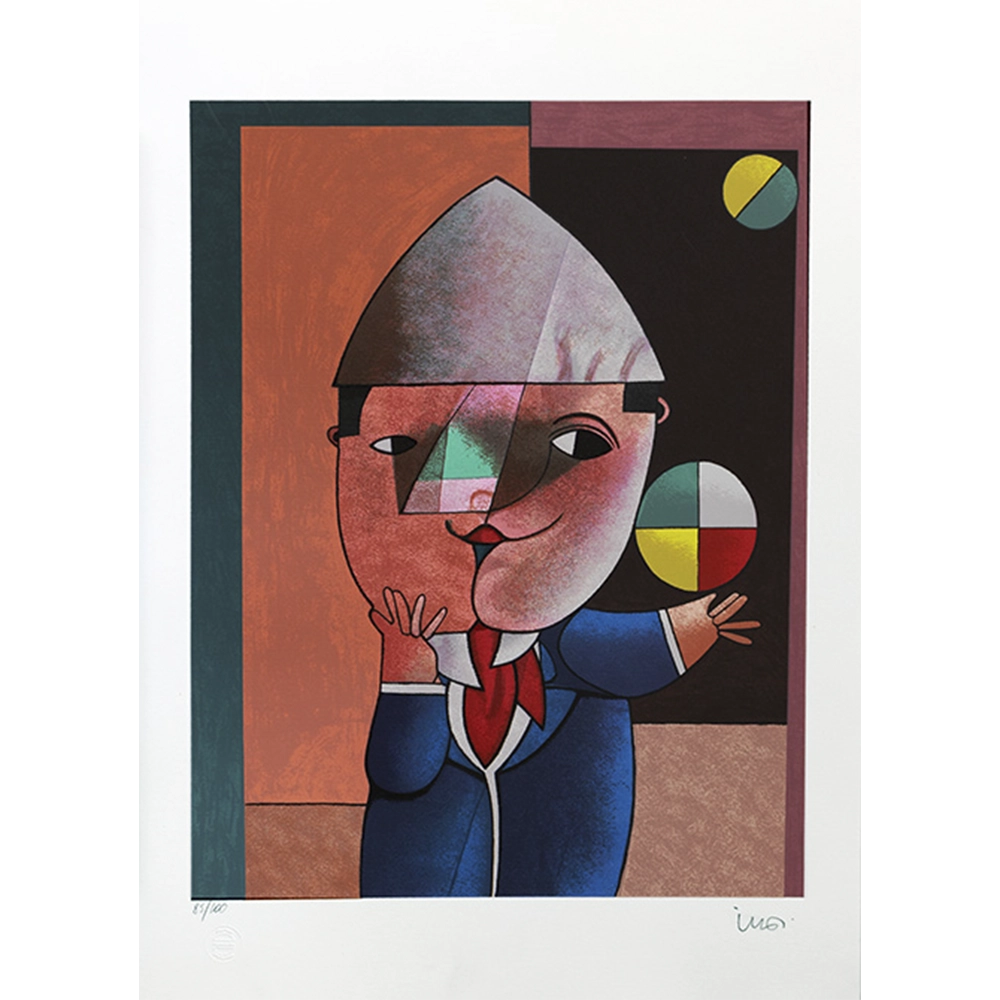 Inos Corradin - Equilibrista 85-100. Serigrafia, 70x50 cm