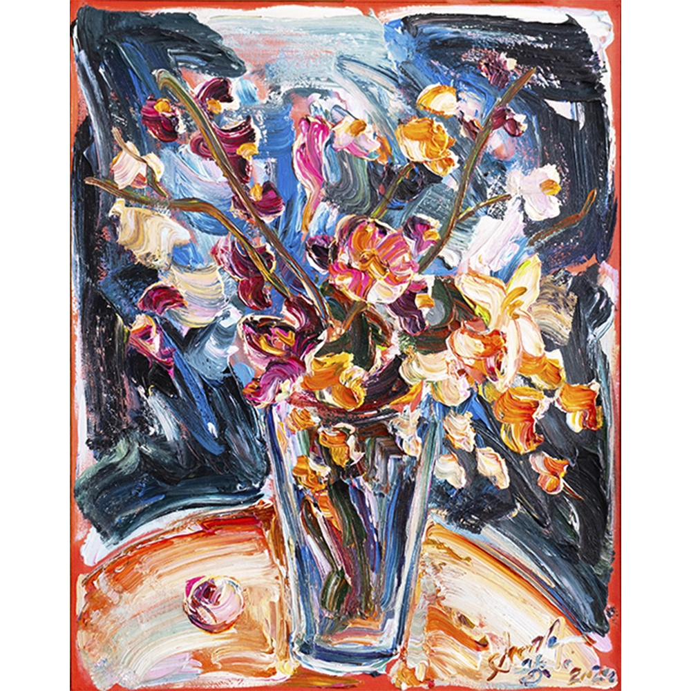 Sou Kit Gom - Vaso de flores. Acrílica sobre tela, 98x77 cm, 2024.