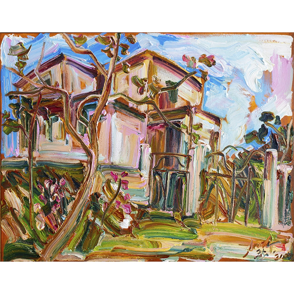 Sou Kit Gom - Casarão. Acrílica sobre tela, 85x110 cm, 2024.