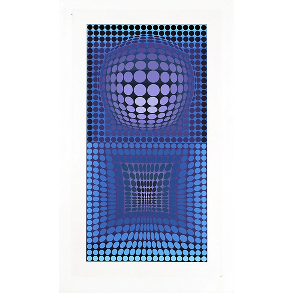 Victor Vasarely - Sem título 49/190. Serigrafia, 105x62, 1968.