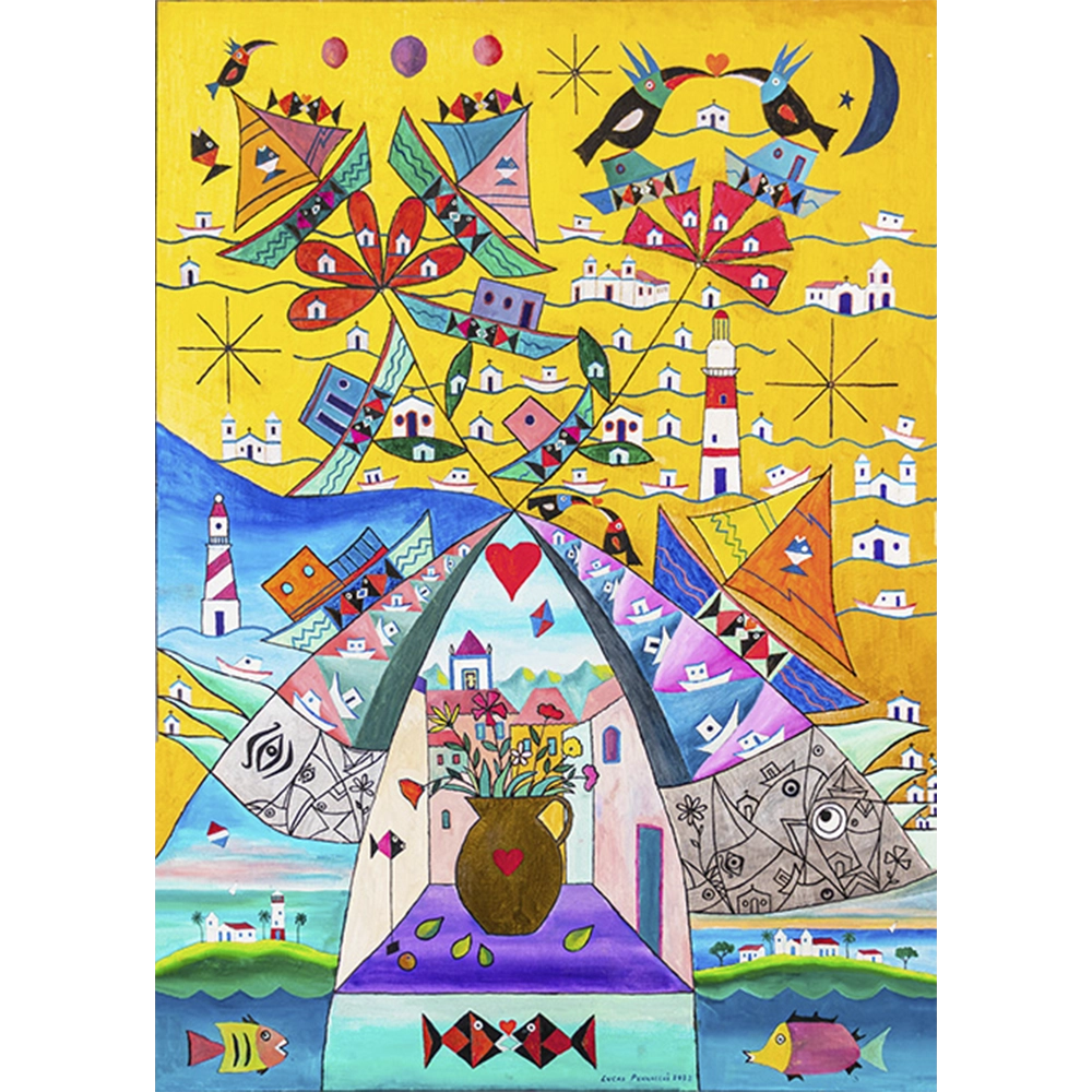 Lucas Pennacchi - Beijo natureza. Óleo sobre tela, 100x70 cm, 2022.