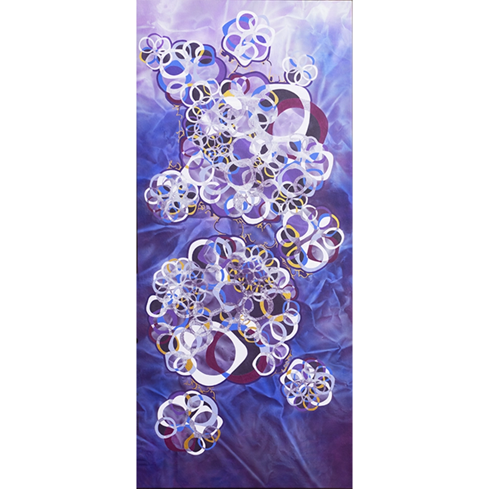 Marli Takeda - A permanência na impermanência. Técnica mista sobre tela, 150x65 cm, 2019.