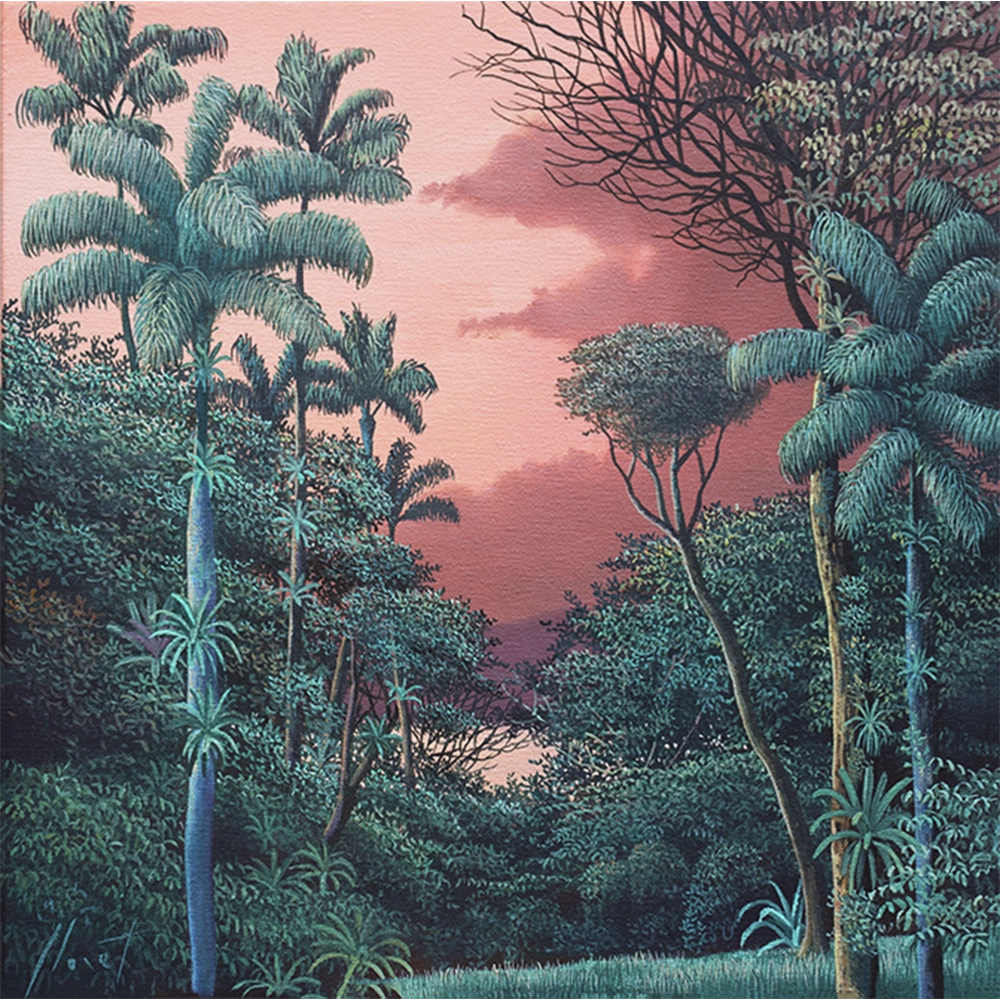 Alejandro Lloret - Flama do vazio. Óleo sobre tela, 40x40 cm, 2025.