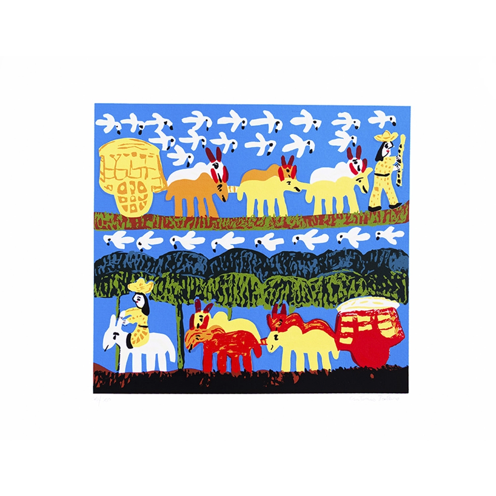 Antonio Poteiro - Carro de boi 70/100. Serigrafia, 36x48 cm.