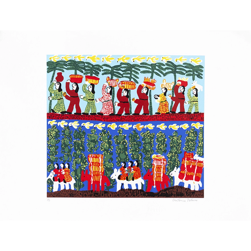 Antonio Poteiro - Retirantes P.E. Serigrafia, 36x48 cm.