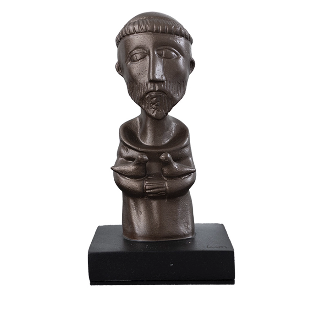 Inos Corradin - São Francisco. Resina e pó de mármore, 15x7x8 cm