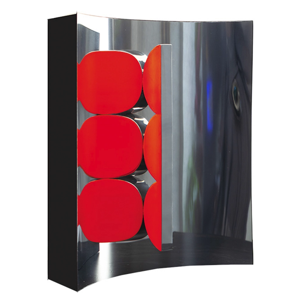 Yutaka Toyota -  Espaço x infinto vermelho 4/6. Inox e madeira, 30x23x8 cm, 2026