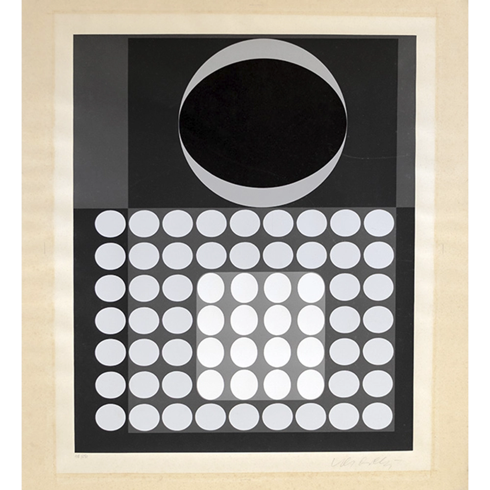Victor Vasarely - Sem título 118/250. Serigrafia, 56x50 cm.