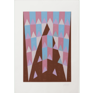 Alfredo Volpi - Ogiva P.I. x/20. Serigrafia, 96x66 cm