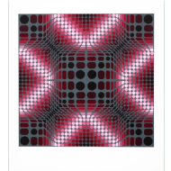 Victor Vasarely - Sem título 285/300. Serigrafia, 80x70 cm