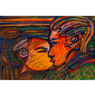 Rubens Gerchman - Beijo x/100. Serigrafia, 63x93 cm