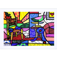 Romero Britto - Squeaki Van Britto II P.A. 2/25. Serigrafia, 50x70 cm, 2013