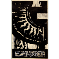 Odetto Guersoni - Vida, opressão e morte 6/20. Xilogravura, 63x40 cm, 1967