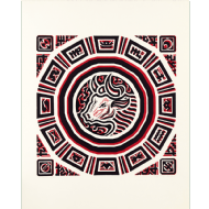 Odetto Guersoni - Touro 15/30. Xilogravura, 62x50 cm, 1989