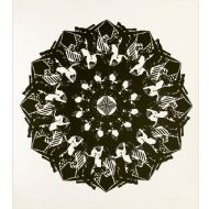 Odetto Guersoni - Mandala XLVIII 2/15. Xilogravura, 70x62 cm, 1980