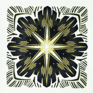 Odetto Guersoni - Mandala LIII 2/10. Xilogravura, 70x66 cm, 1995