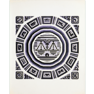 Odetto Guersoni - Libra x/30. Xilogravura, 63x50 cm, 1989