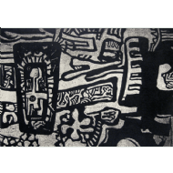 Odetto Guersoni - Homem e flor destruídos P.A. Xilogravura, 36x51 cm, 1966