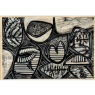 Odetto Guersoni - Fragmentação vegetal 1/20. Xilogravura, 38x54 cm, 1966