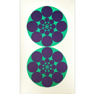 Odetto Guersoni - Formas justapostas VII - Prova. Xilogravura, 86x52 cm, 1970