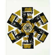 Odetto Guersoni - Auto-retrato P.A. Xilogravura, 78x60 cm, 1973