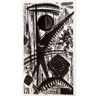 Odetto Guersoni - Asas destruídas 10/10. Xilogravura, 70x47 cm, 1956