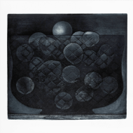 Mario Gruber - Fruteira azul P.A. Gravura em metal, 73x73 cm, 1975