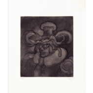 Mario Gruber - Fantasiado P.A. Gravura em metal, 35x26 cm, 1992