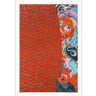 Kazuo Wakabayashi - Carpa vermelha x/150. Serigrafia, 100x70 cm, 1989