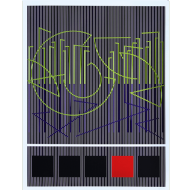 Jesús Rafael Soto - Escritures et carrés 59/100. Serigrafia, 91x71 cm