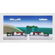 Inos Corradin - Praia com casas x/200. Serigrafia, 55x100 cm