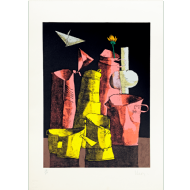 Inos Corradin - Família de bules LVI/LX. Serigrafia, 70x49 cm