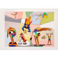 Carybé - Os acrobatas x/180. Serigrafia, 70x100 cm