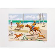 Carybé - Na praia x/200. Serigrafia, 36x50 cm