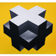 Cleber Machado - Cruzeta amarela x/10. Serigrafia, 79x84 cm