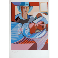 Cícero Dias - Sem título 88/200. Serigrafia, 110x75 cm