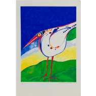 Aldemir Martins - Pássaro branco x/150, Serigrafia, 55x38 cm, 2003