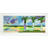 Aldemir Martins - Marinha com coqueiros x/200. Serigrafia, 33x72 cm