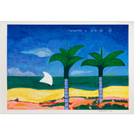 Aldemir Martins - Marinha com coqueiros x/150. Serigrafia, 70x100 cm, 2003