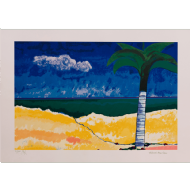 Aldemir Martins - Marinha com coqueiro x/100. Serigrafia, 50x70 cm