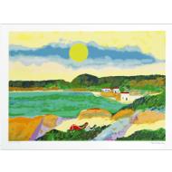 Aldemir Martins - Marinha com casas x/120. Serigrafia, 50x70 cm