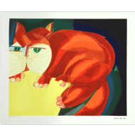 Aldemir Martins - Gato vermelho x/150. Serigrafia, 50x70 cm, 2010