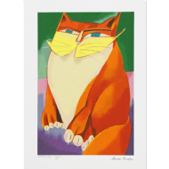Aldemir Martins - Gato laranja x/120. Serigrafia, 50x35 cm