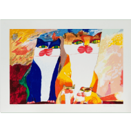 Aldemir Martins - Família de gatos x/100. Serigrafia, 50x70 cm
