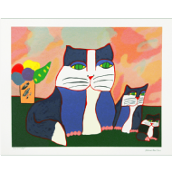 Aldemir Martins - Família de gatos x/150. Serigrafia, 50x70 cm